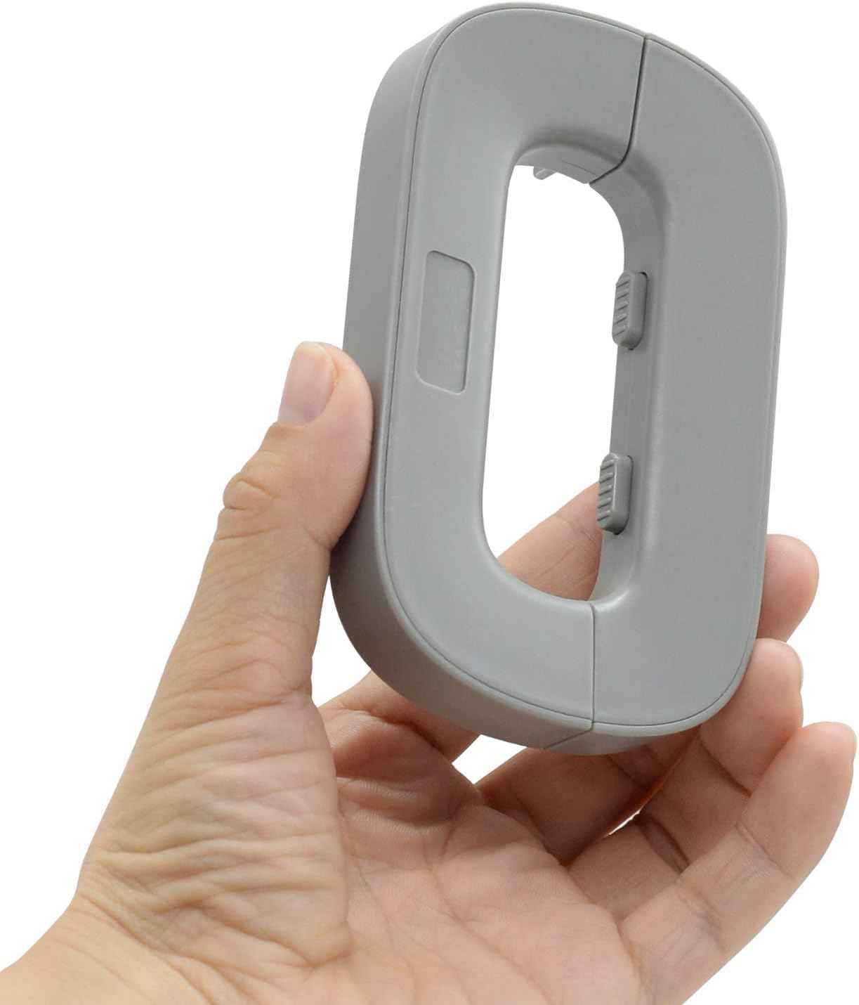 Close-up view of fridge freezer door lock latch for child safety