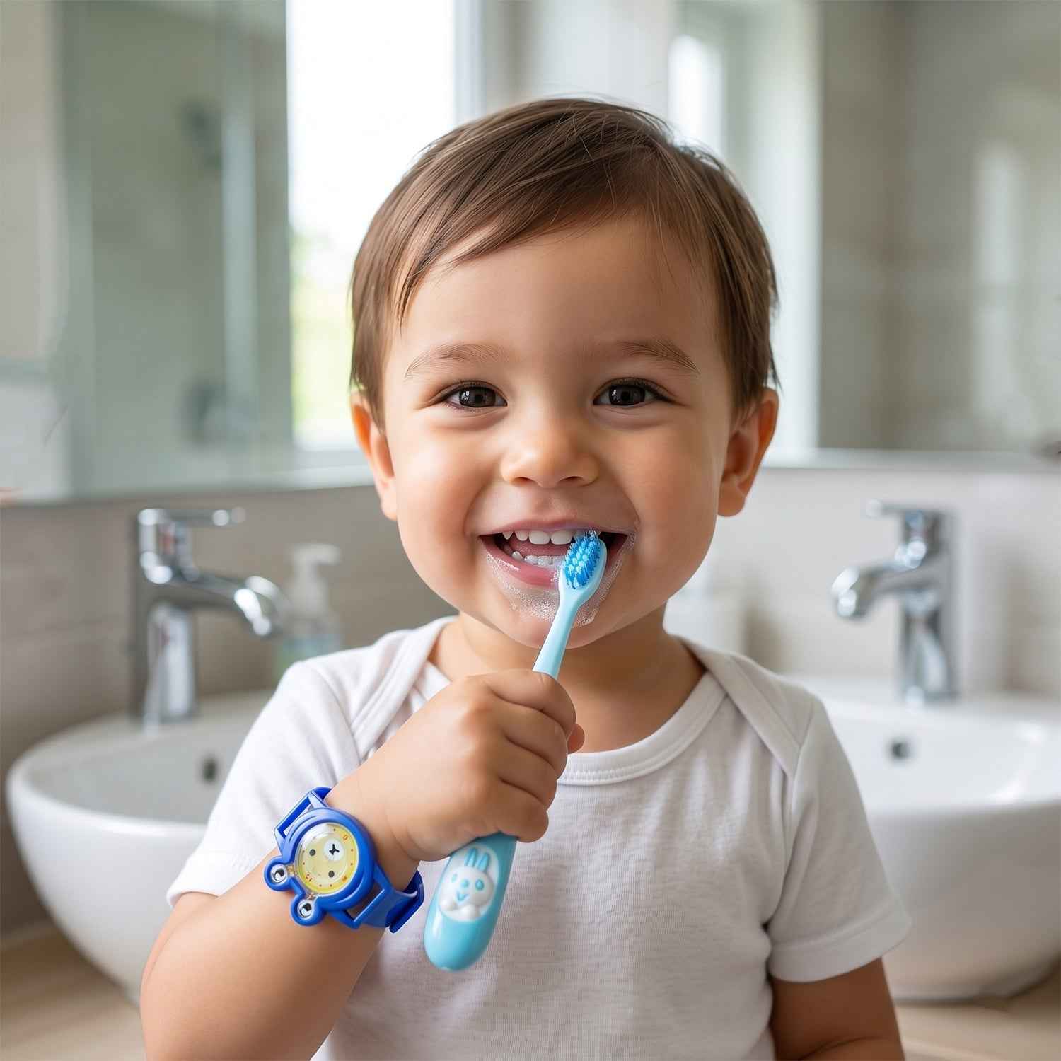 Kids Toothbrush with Cartoon Watch Toy Ð Fun & Effective Oral Care
