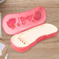 Pencil box for children with cartoon bear print and removable inner tray