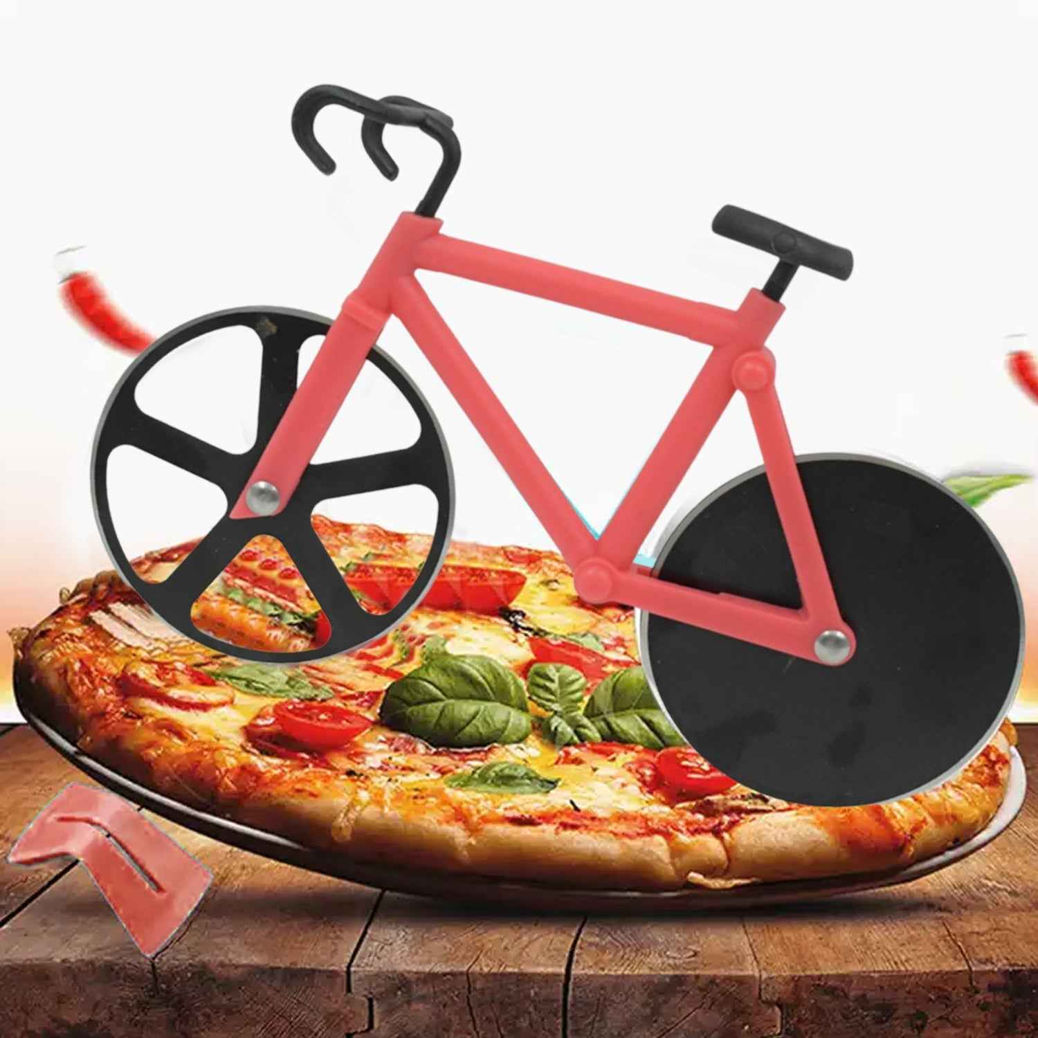 Bicycle Pizza Cutter – Stainless Steel Blade | Quickslice