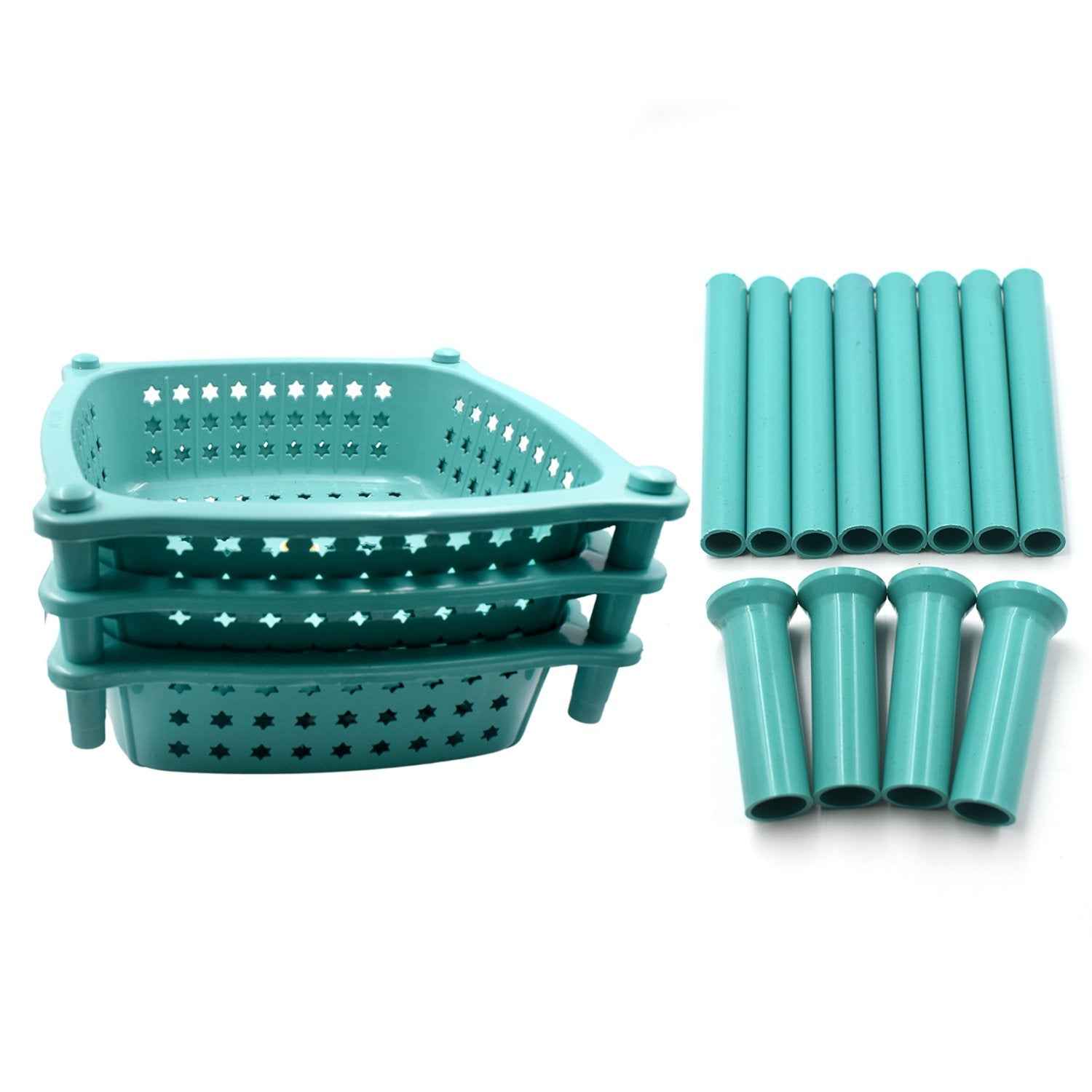 Kitchen Trolley Basket – 3 Layer Square Storage Rack | CookAura