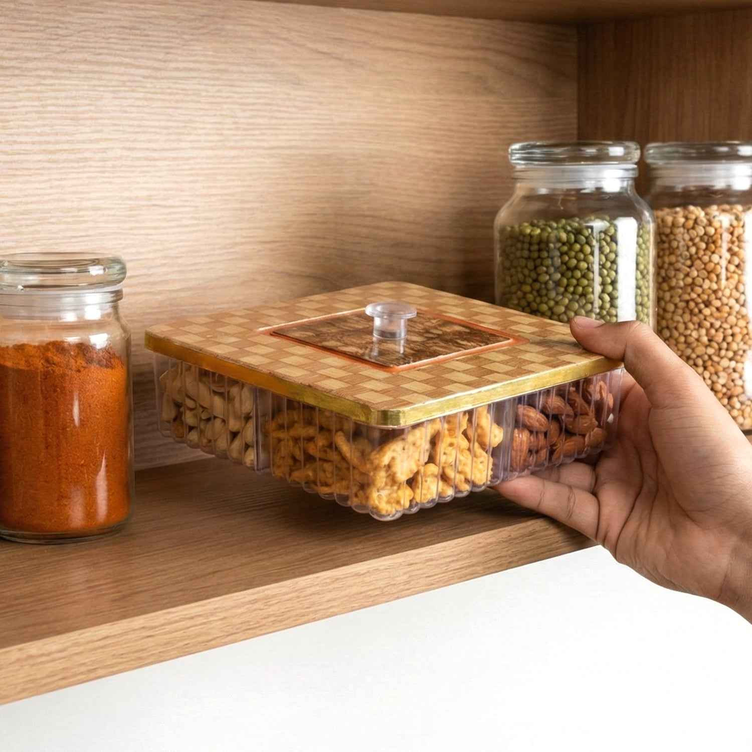 Plastic Dry Fruit Box – 4 Compartment Airtight Storage | Lunchie Bunchie
