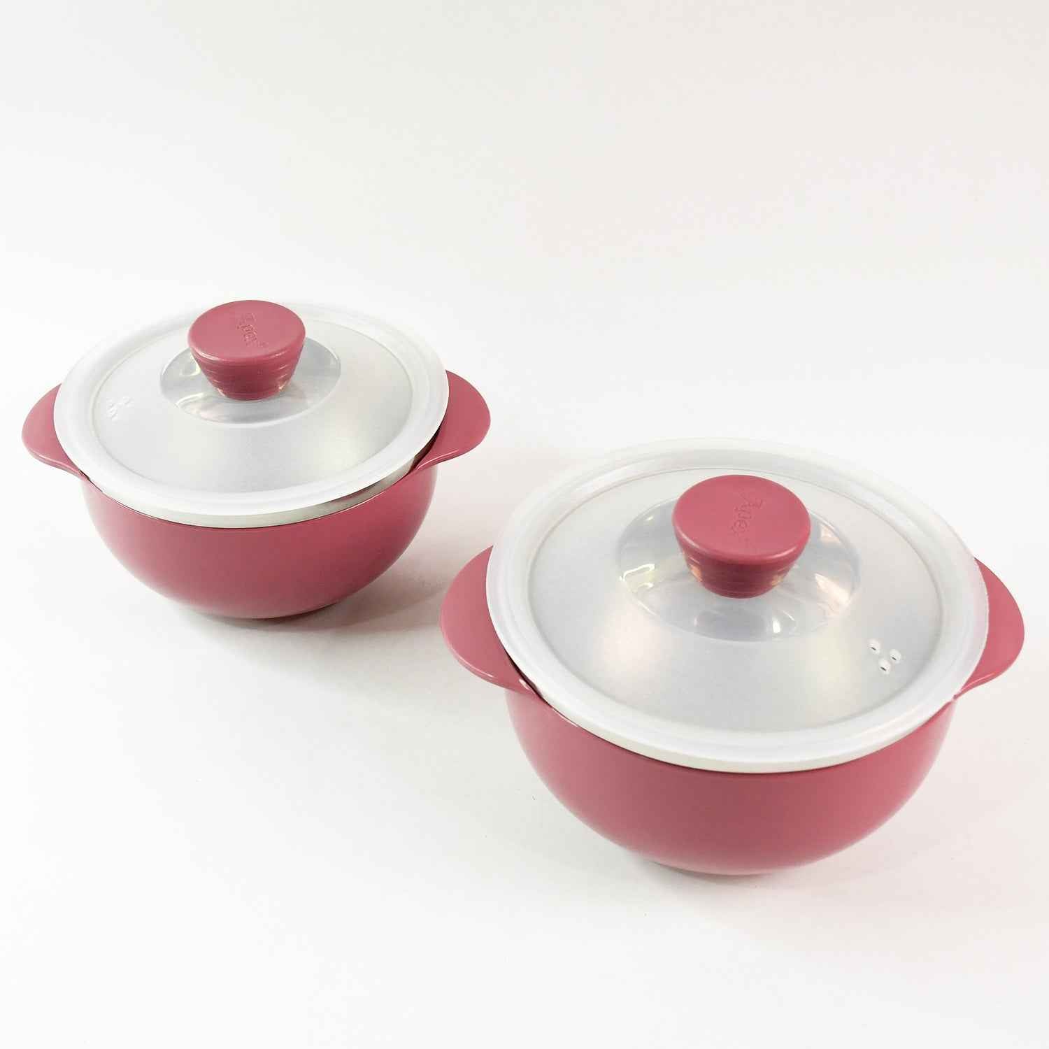 Plastic Serving Bowl Set with Lids – Airtight, Microwave Safe 2 Pieces