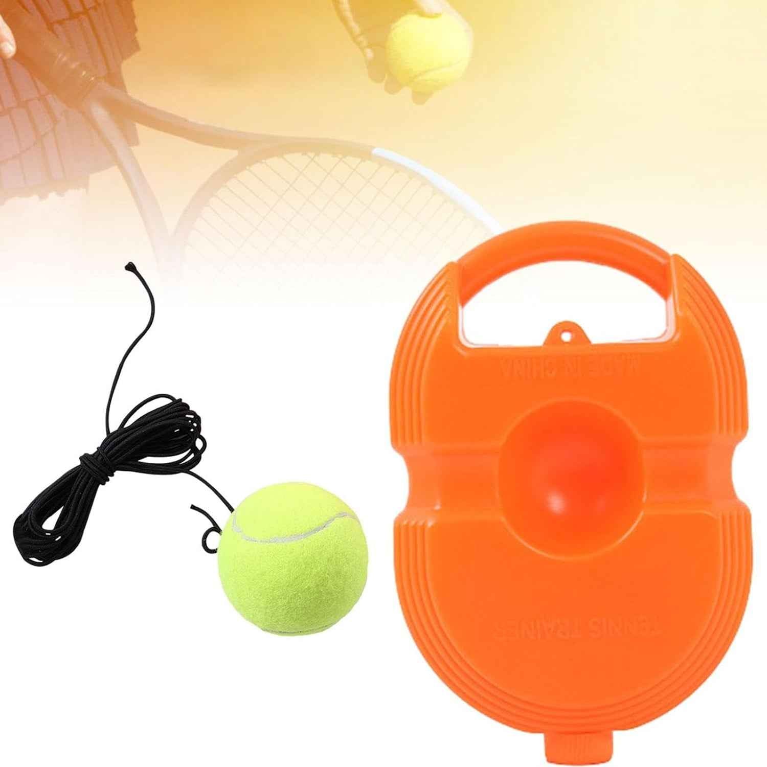 Diagram showing how to fill the Tennis Rebound Trainer base with water or sand.
