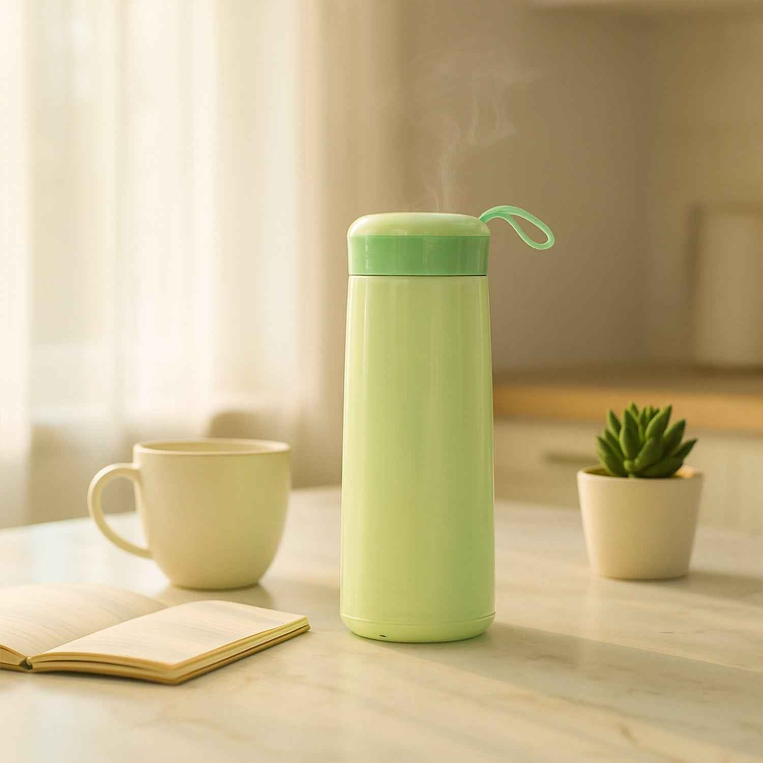 Leak-Proof Plastic Flask – Lightweight 400ML Green Bottle