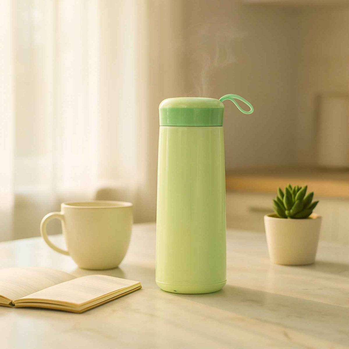 Leak-Proof Plastic Flask – Lightweight 400ML Green Bottle