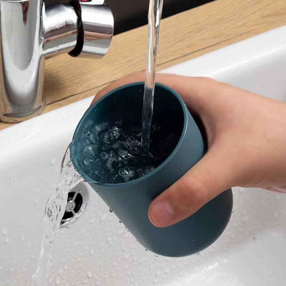 Wall Mount Toothbrush Holder – 2 Cups, Self-Adhesive | BrushedUp
