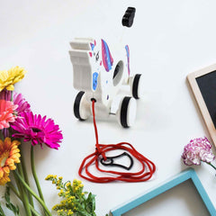 Unicorn Pull Along Toy – Encourages Toddler Walking & Motor Skills