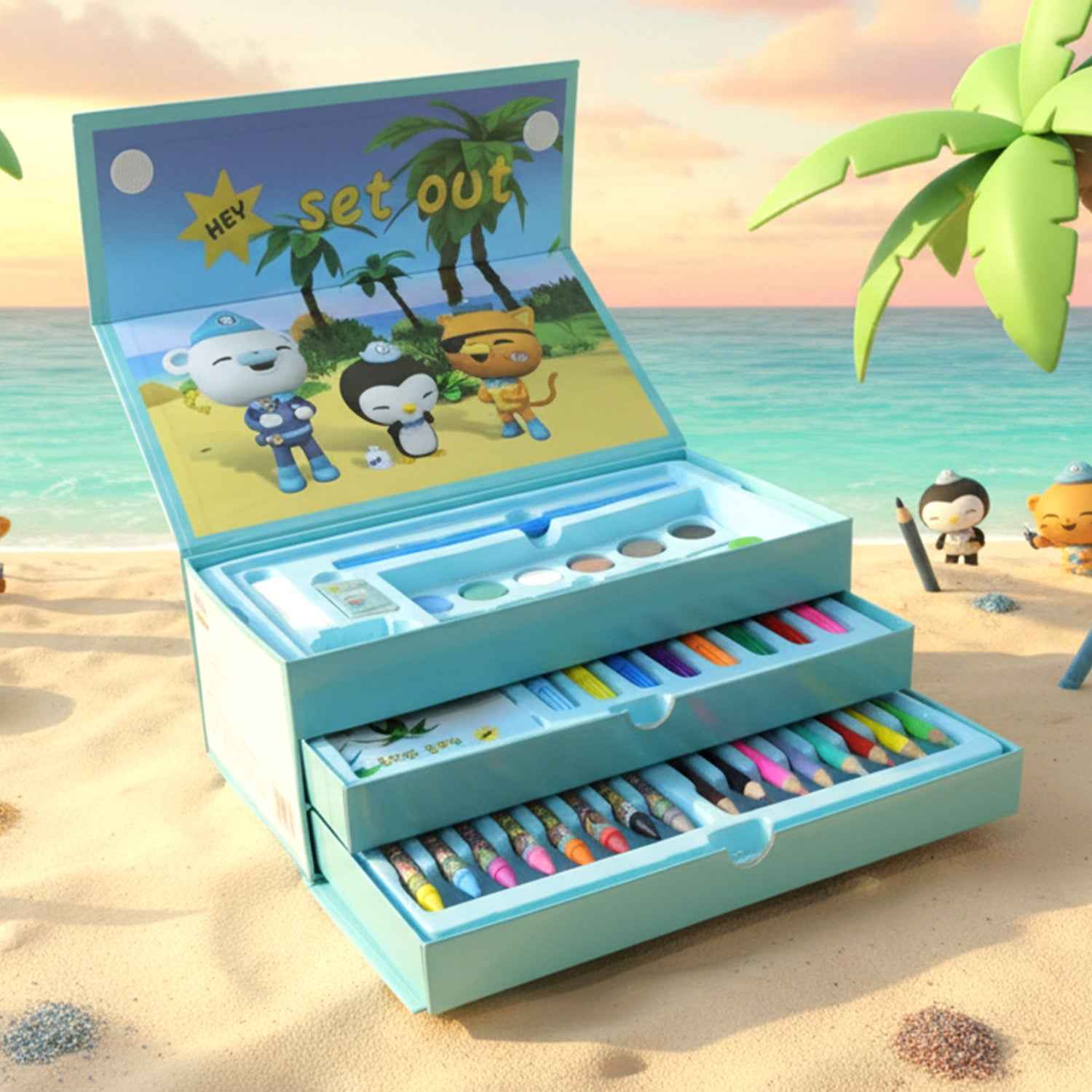 Kids Drawing Kit Box – Complete Cartoon Art Set with Colors