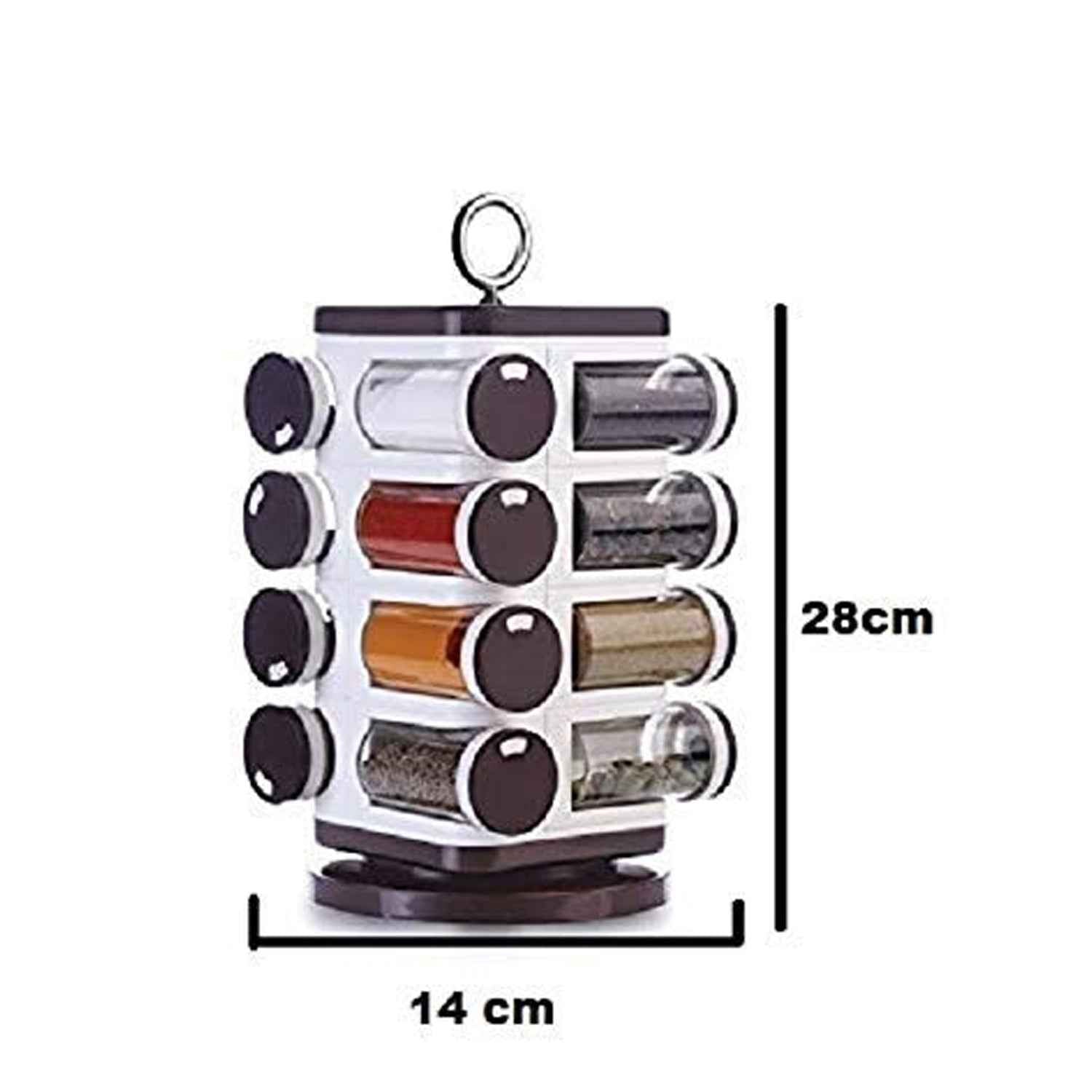 Revolving Spice Rack – 16 PC Plastic Jars, 100ml Each | Ganesh