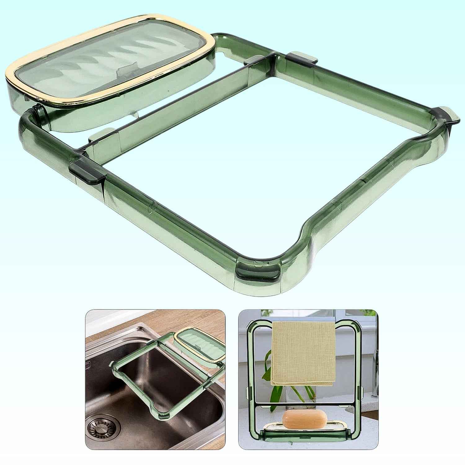 2-in-1 Bathroom Organizer – Self-Adhesive Soap Holder & Towel Rack