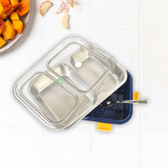 Stainless Steel Lunch Box 2 Section – Leakproof & Durable with Spoon