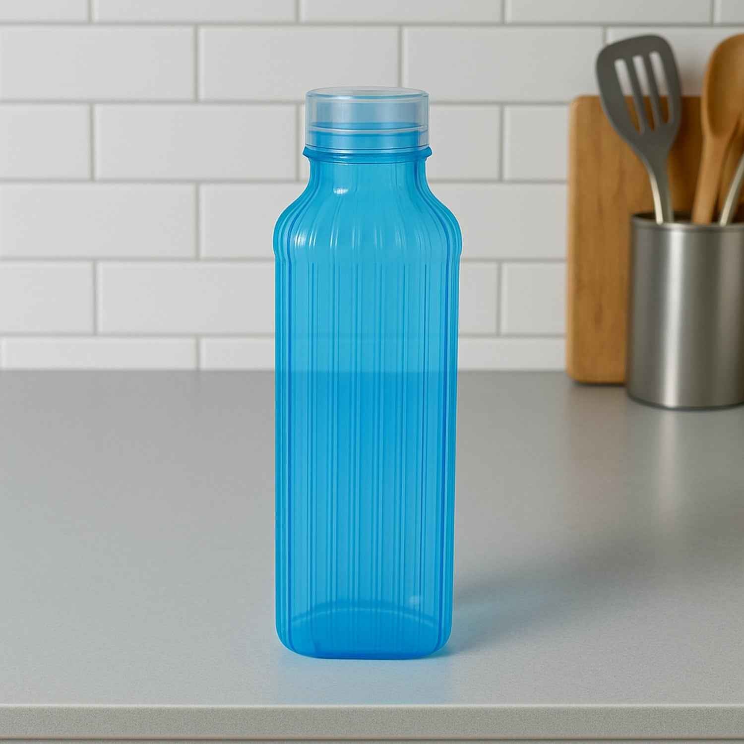 Transparent Fridge Water Bottles – Set of 3 BPA-Free Plastic