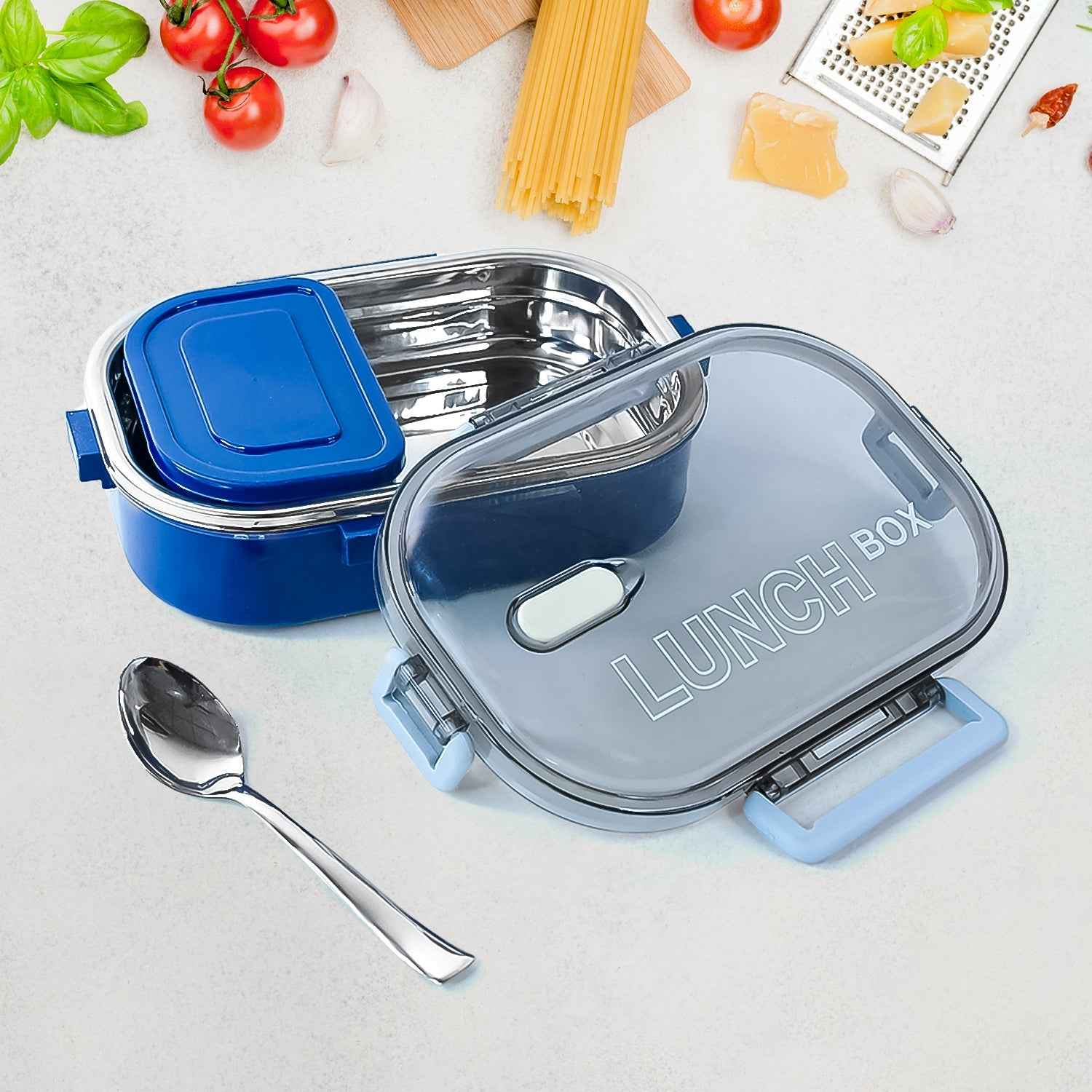 Steel Lunch Box – Airtight, Leak-Proof, Dual Compartment 1000ml