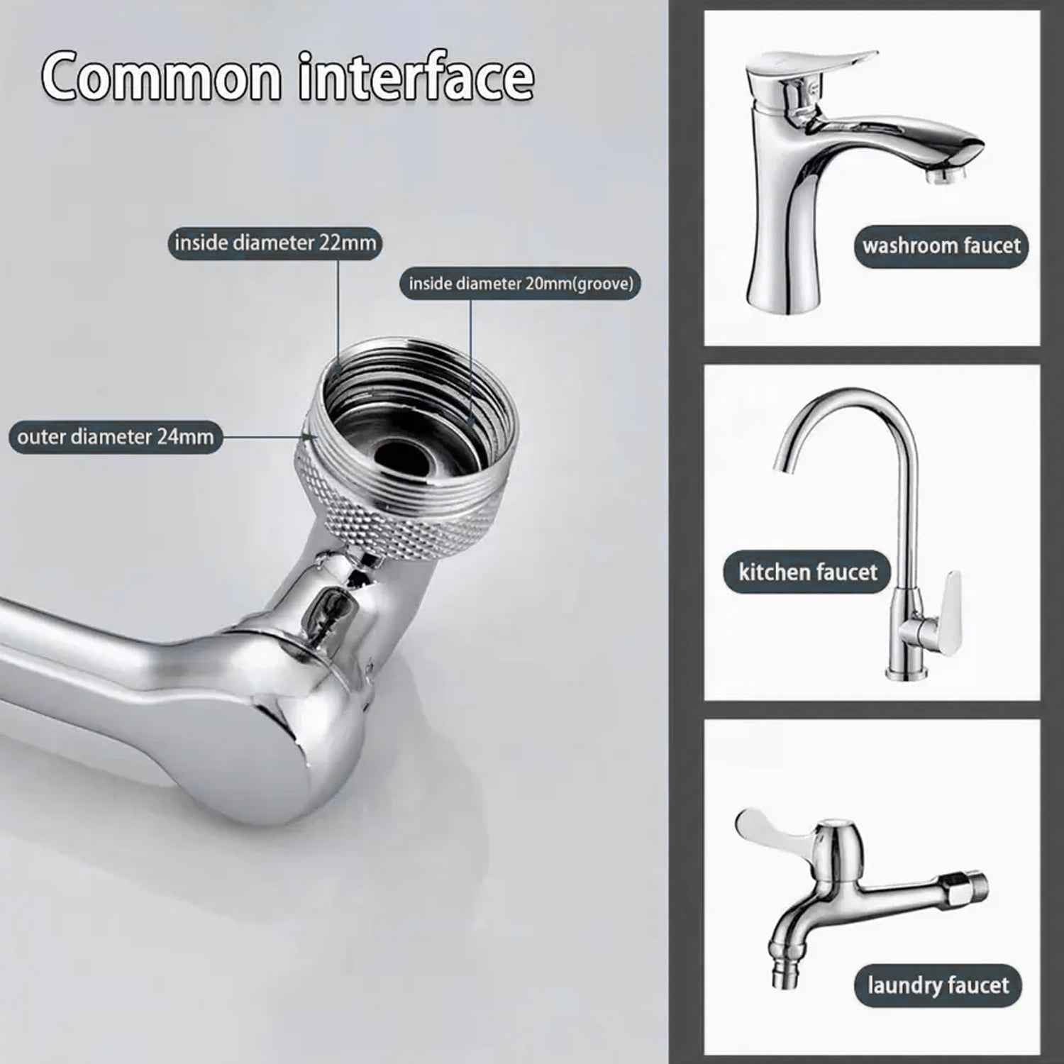 Rotating Faucet Sprayer – 1080° Swivel & Dual Flow | Bathora