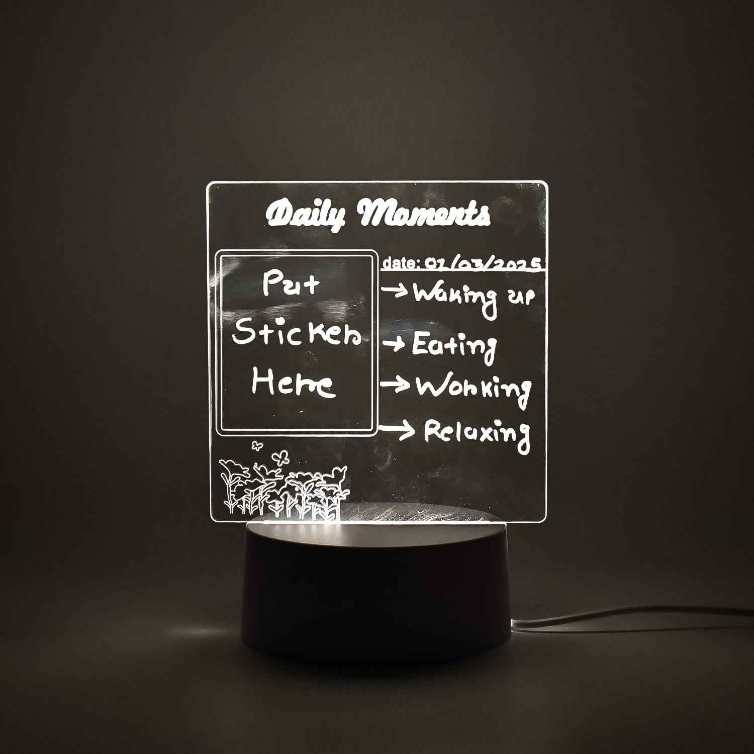 Acrylic Decorative Lamp – 3D Message Board & Night Light | Styleva