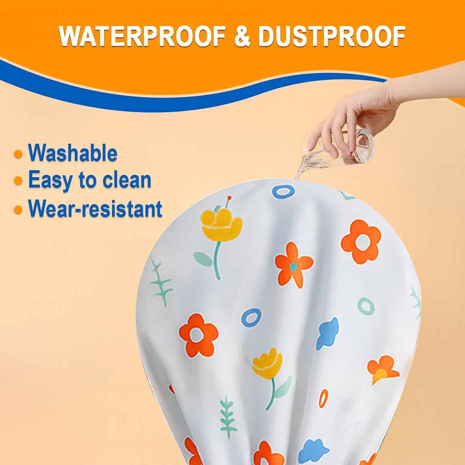 Flower-Printed Fan Cover – Durable Dust Protection 130x26 cm