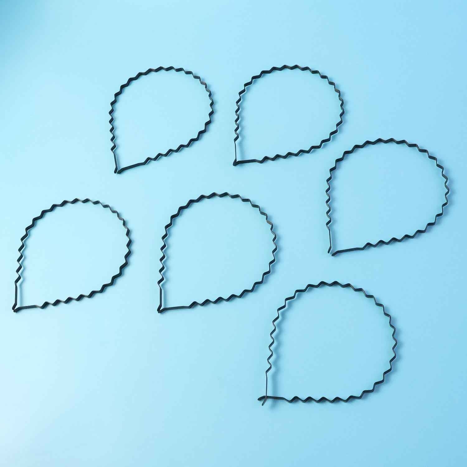 Metal Zigzag Hair Bands – Non-Slip Flexible Headbands (6 Pc)