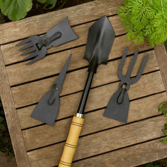 5 in 1 Gardening Hand Tool Set – Durable Wooden Handles