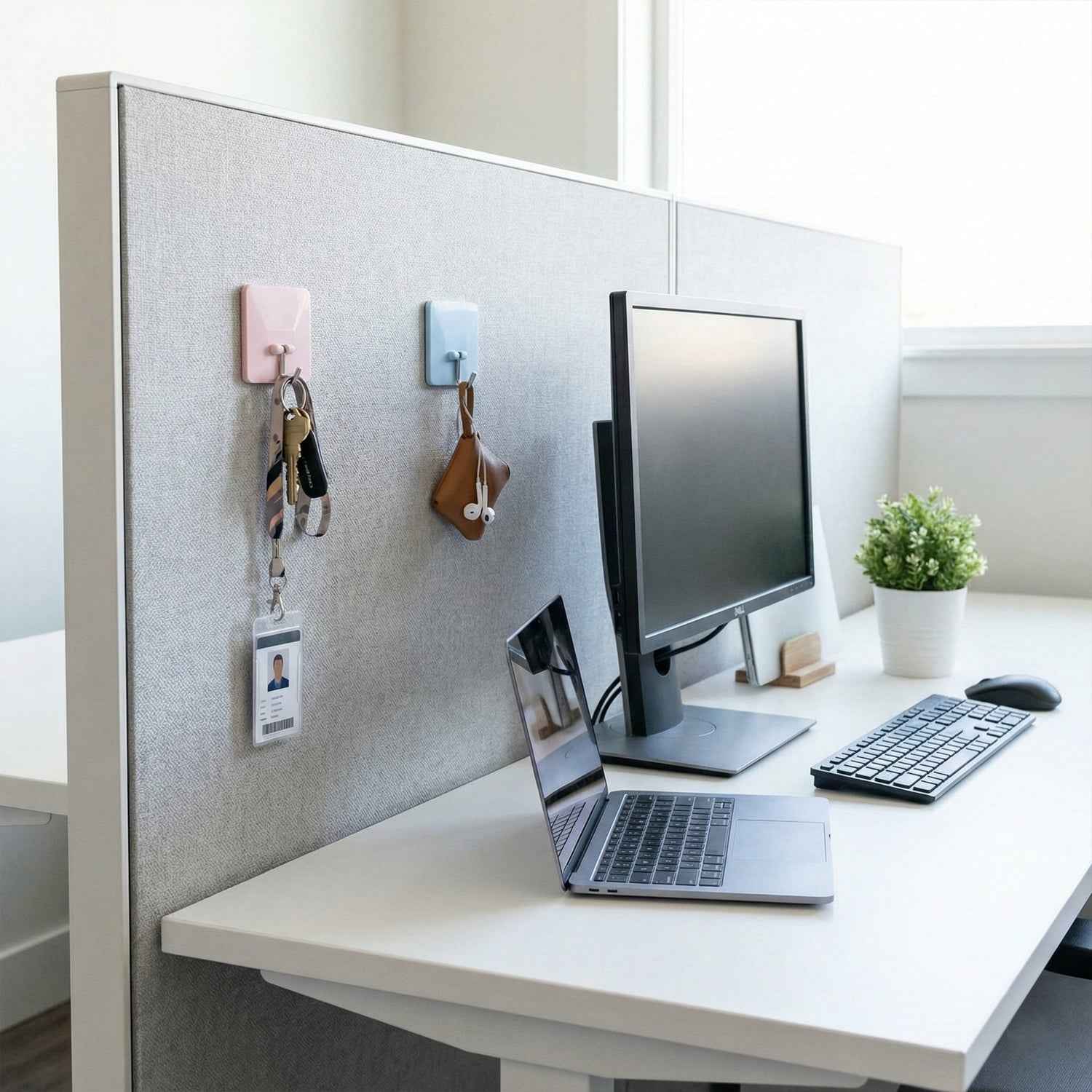 Self-Adhesive Wall Utility Hooks – Heavy-Duty Square Set (2 Pc)
