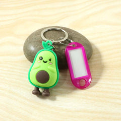 Cartoon Character Keychain with Label Tag Holder – Fun & Practical