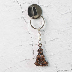 Lord Hanuman Sitting Pose Keychain – Durable Metal Devotional Accessory