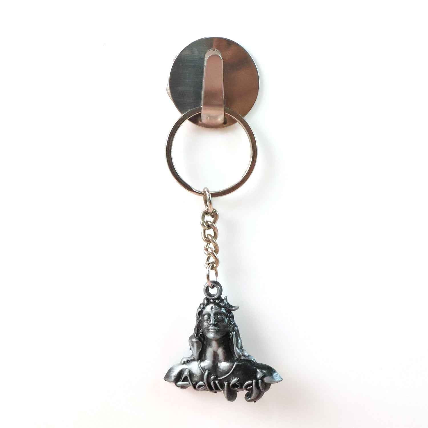 Lord Shiva Metal Keychain Set – Durable Spiritual Key Rings (2 Pc)