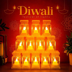 LED Storm Lantern Decorative Lights – Set of 12 Battery-Operated Flameless Lanterns