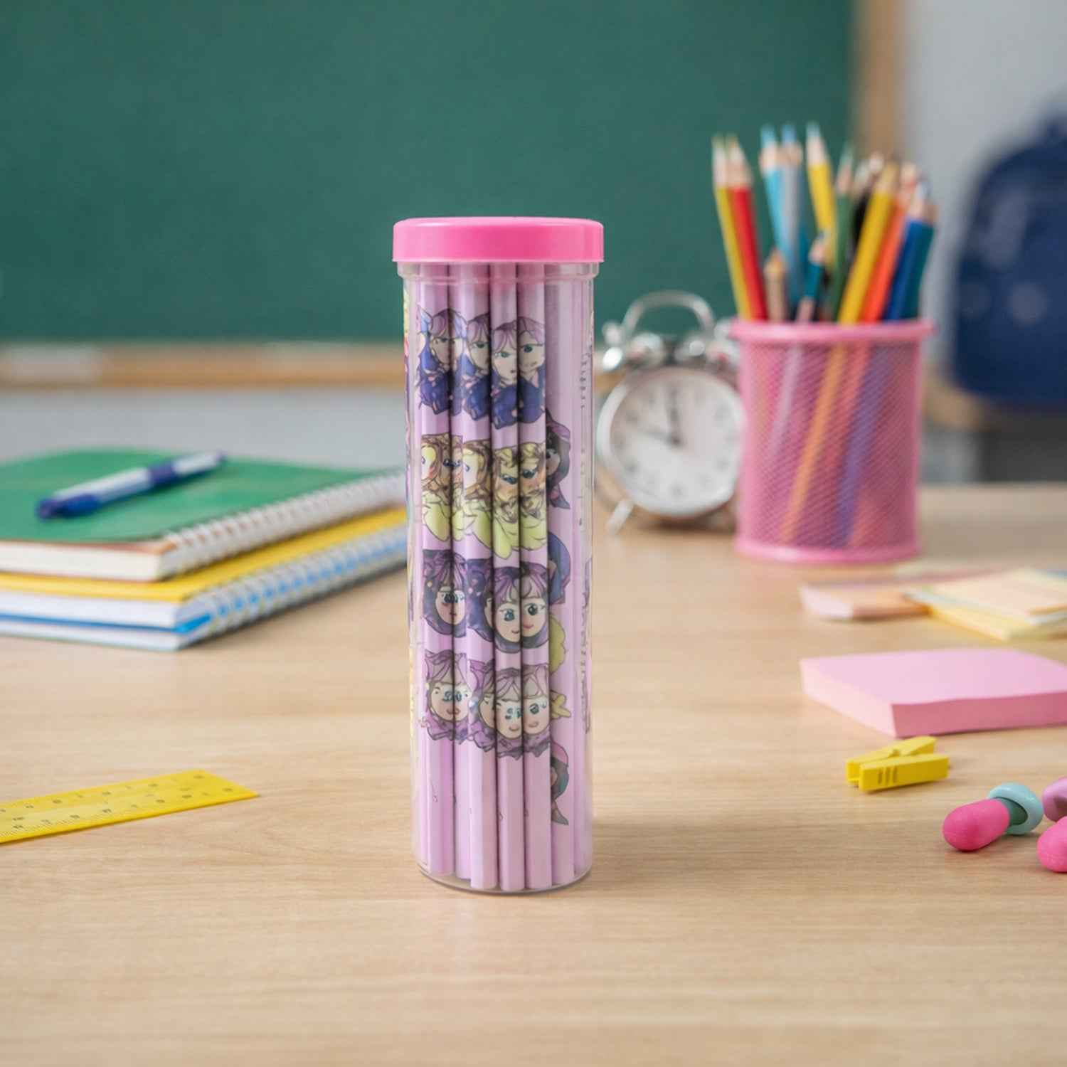 Cartoon Wooden Pencil Set – 50 Pieces for Kids' Creativity
