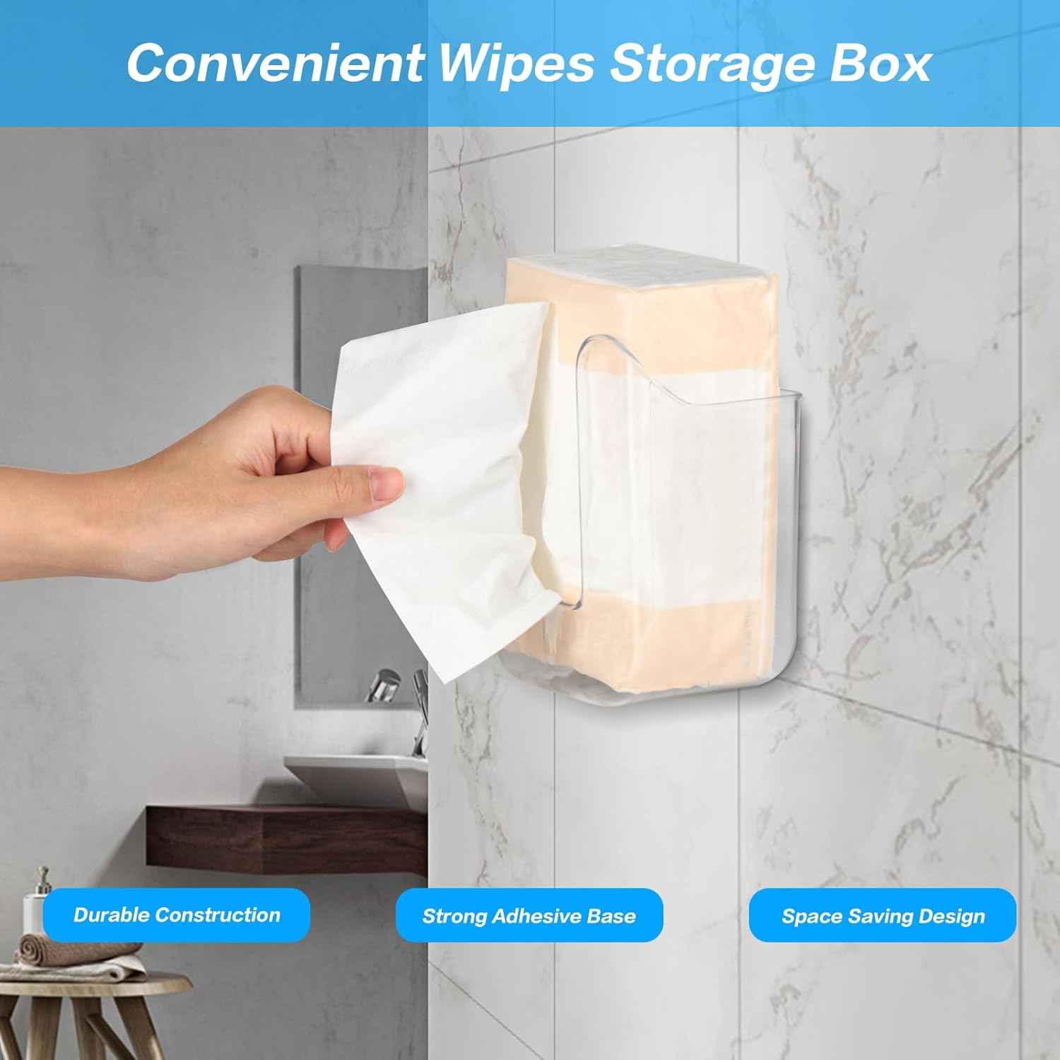 Tissue Dispenser Holder – Self-Adhesive Wall-Mounted Design