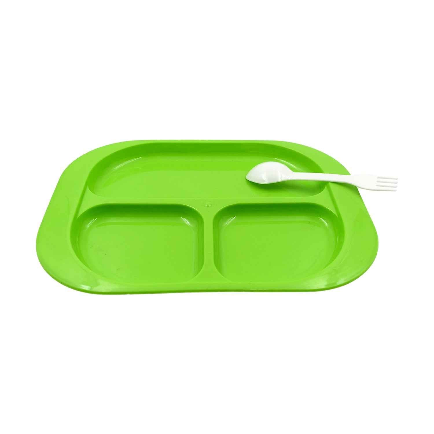 3-Compartment Food Plate – BPA-Free, Microwave Safe | FitFuzion
