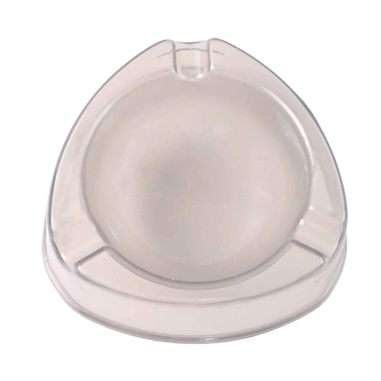 Transparent White Ashtray – Modern Triangular Cigarette Holder