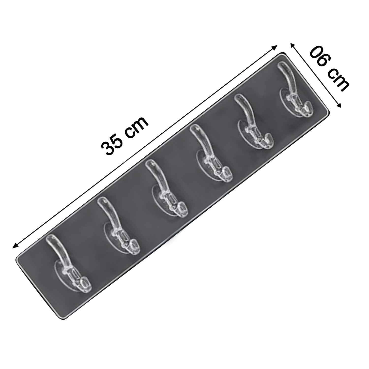 Wall Hook Rail – Heavy Duty 6-Pin Transparent Golden | GlimmerHome