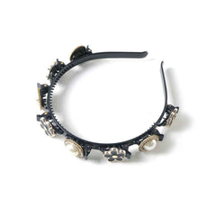 Elegant Pearl & Floral Hairband – Stylish Accessory for Women & Girls
