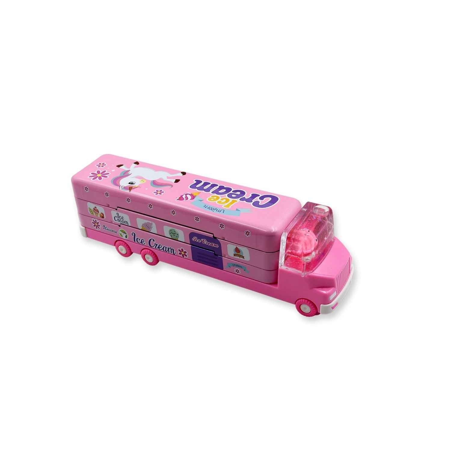 Kids Truck Pencil Case – Multi-Level Metal Double Decker | Indo Glow