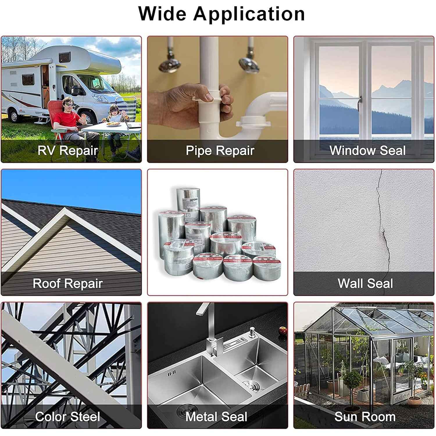 Waterproof Repair Tape Ð Durable sealing for pipes and roofs