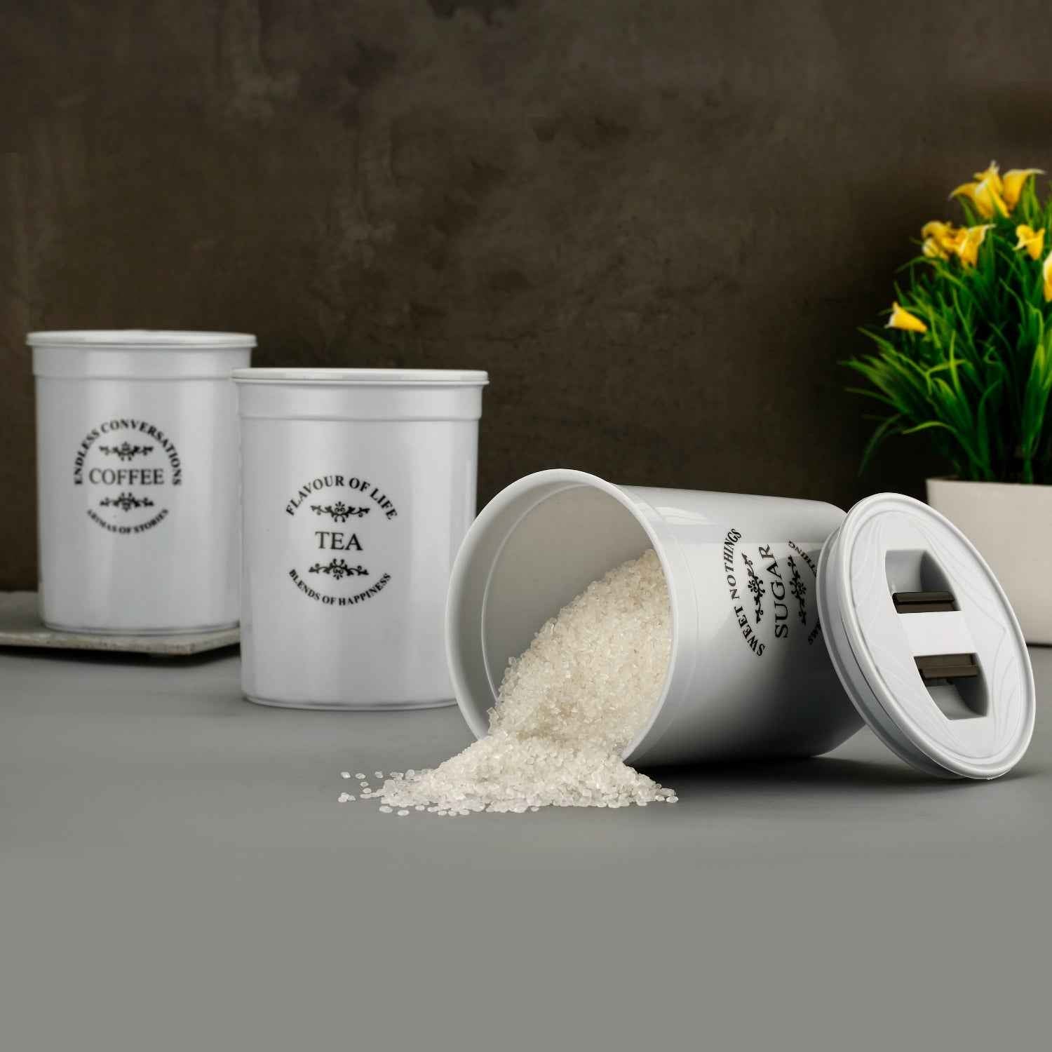 Airtight Food Containers – 3 Pc Tea Coffee Sugar Set | Tidy Table