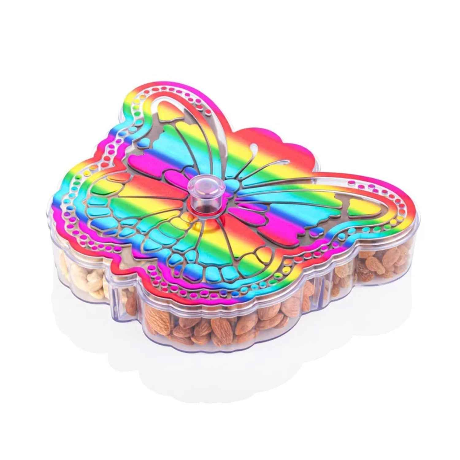 Butterfly Dry Fruit Box – 4-Compartment Storage | Tidy Table
