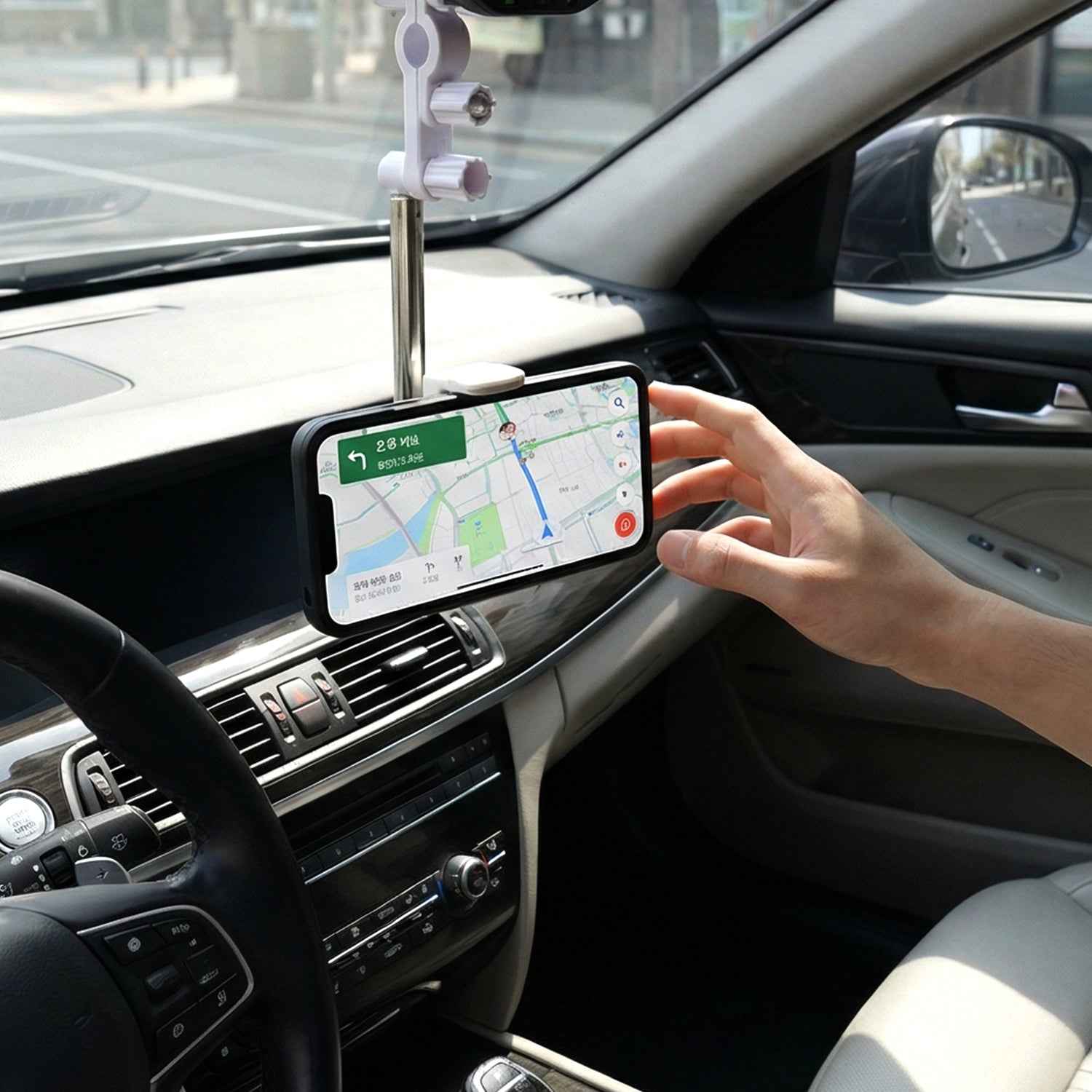 Car Phone Holder – Adjustable 360° Rotating Rearview Mirror Mount