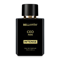 Masculine fragrance spray bottle with sleek matte black design