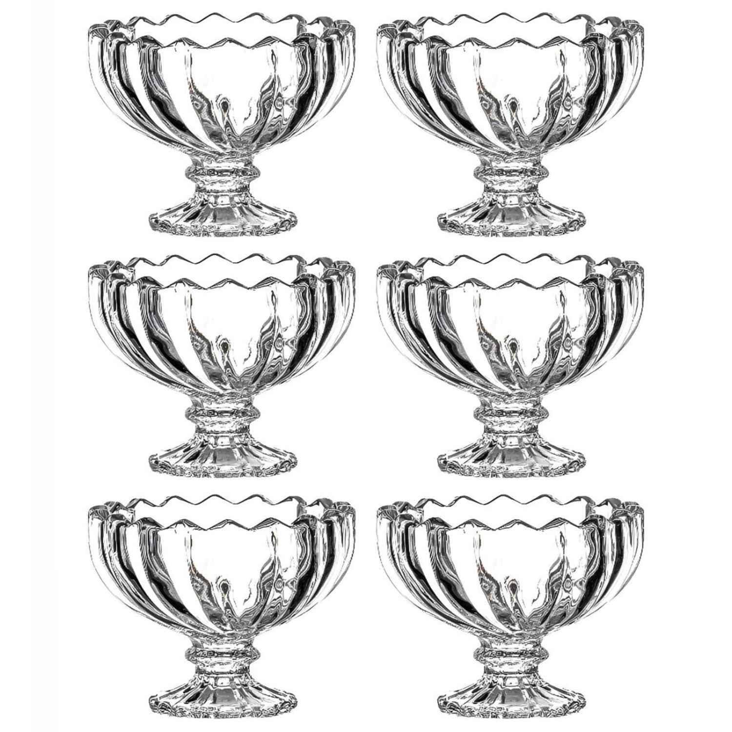 Glass Ice Cream Bowls – Set of 6 Clear Dessert Cups | Indo Glow