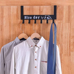 Carbon Steel Over Door Hook Rack – Heavy-Duty 6 Hooks, Black