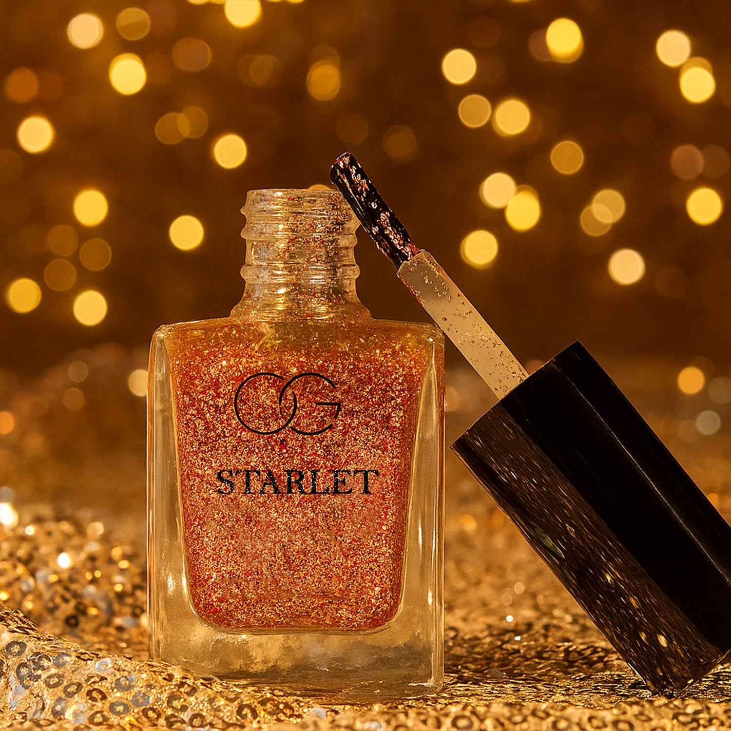 Metallic Rose Glitter Nail Paint – Sparkling Long-Lasting Shine