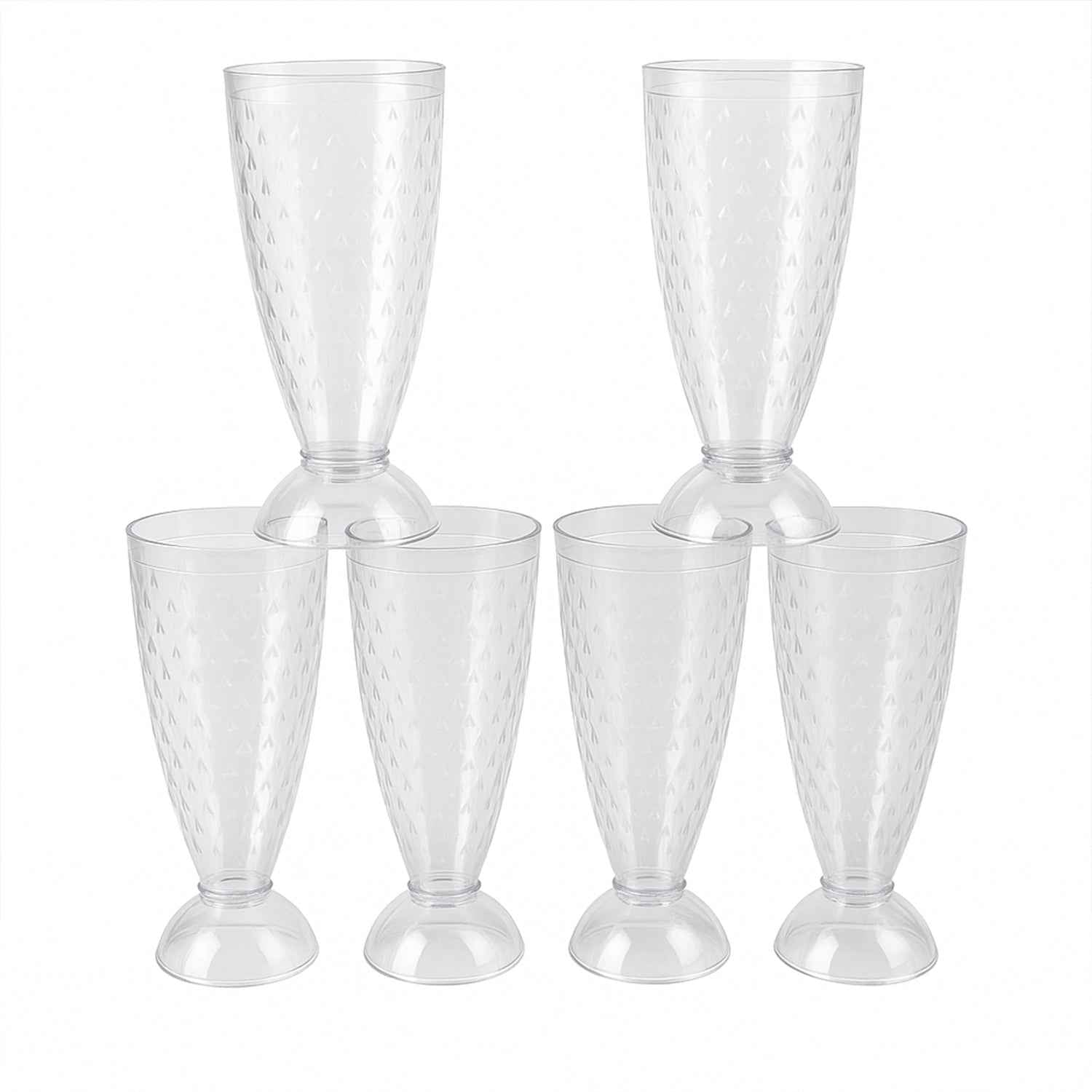 Plastic Milkshake Glass Set – Durable 400ML Plastic Tumblers (6 Pieces)