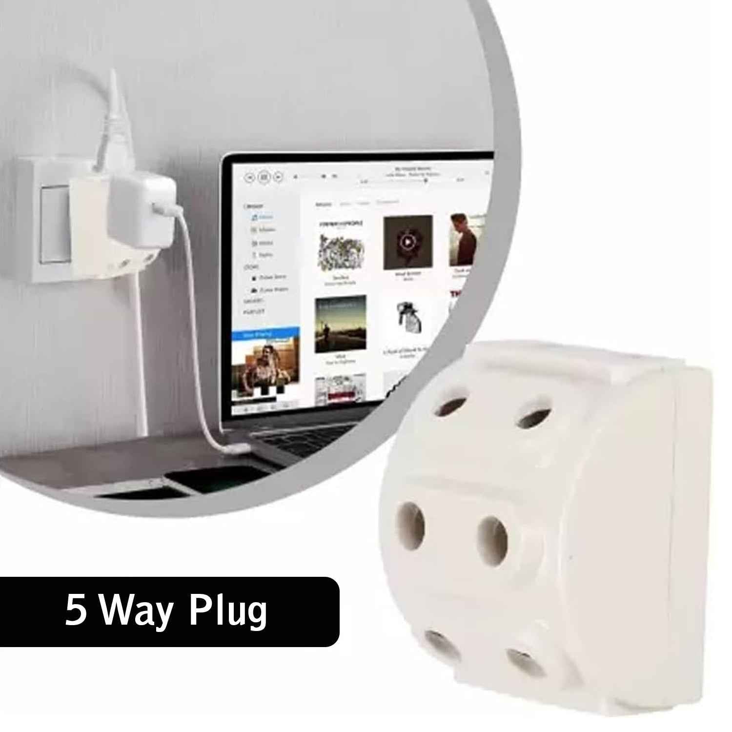 5-Way Multi-Plug Socket – 2-Pin Compact Power | Tetherix