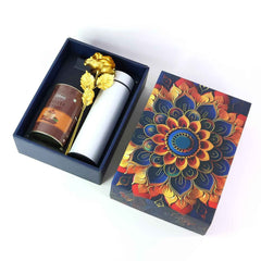 Coffee Almonds Gift Hamper – Golden Rose & Stainless Steel Bottle