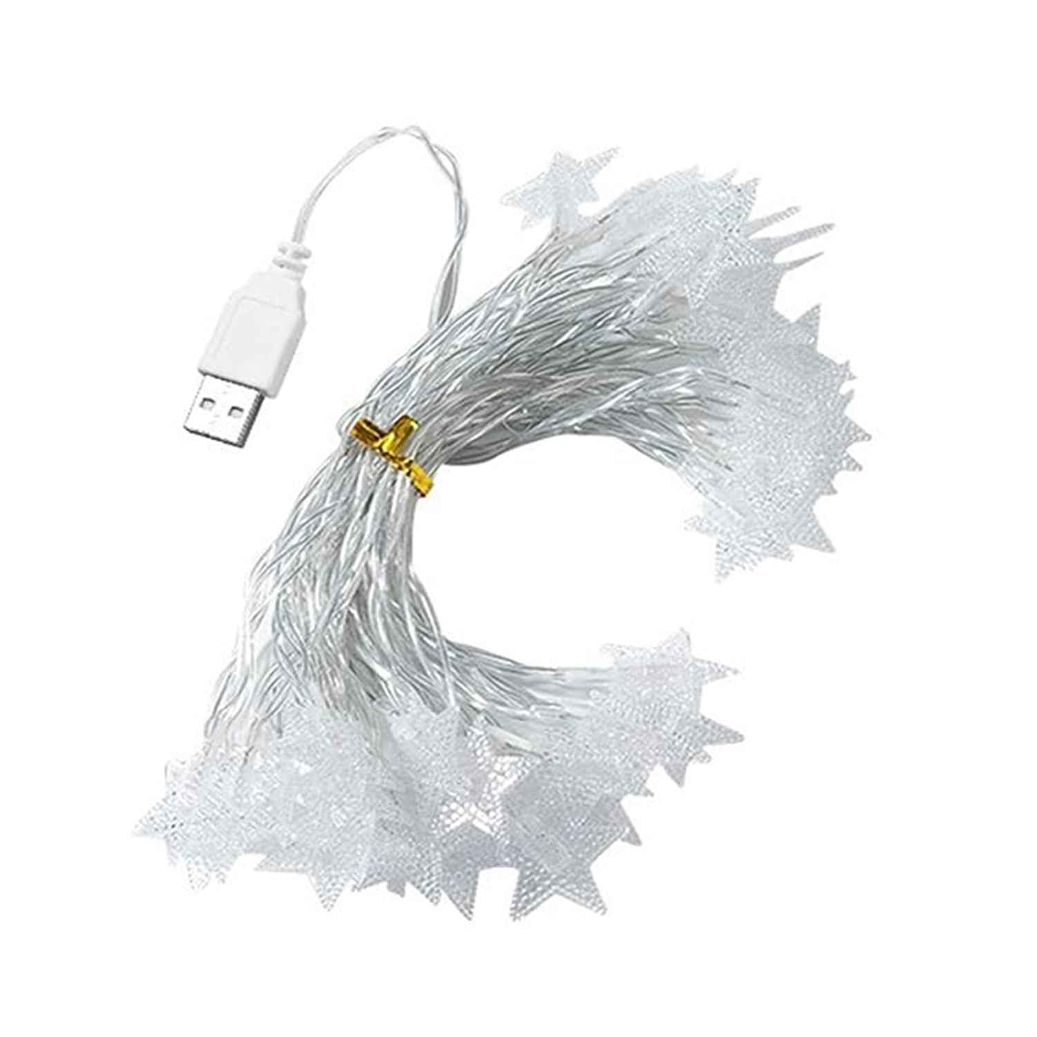 Star String Lights – USB Powered 20 LED Warm White Fairy Lights