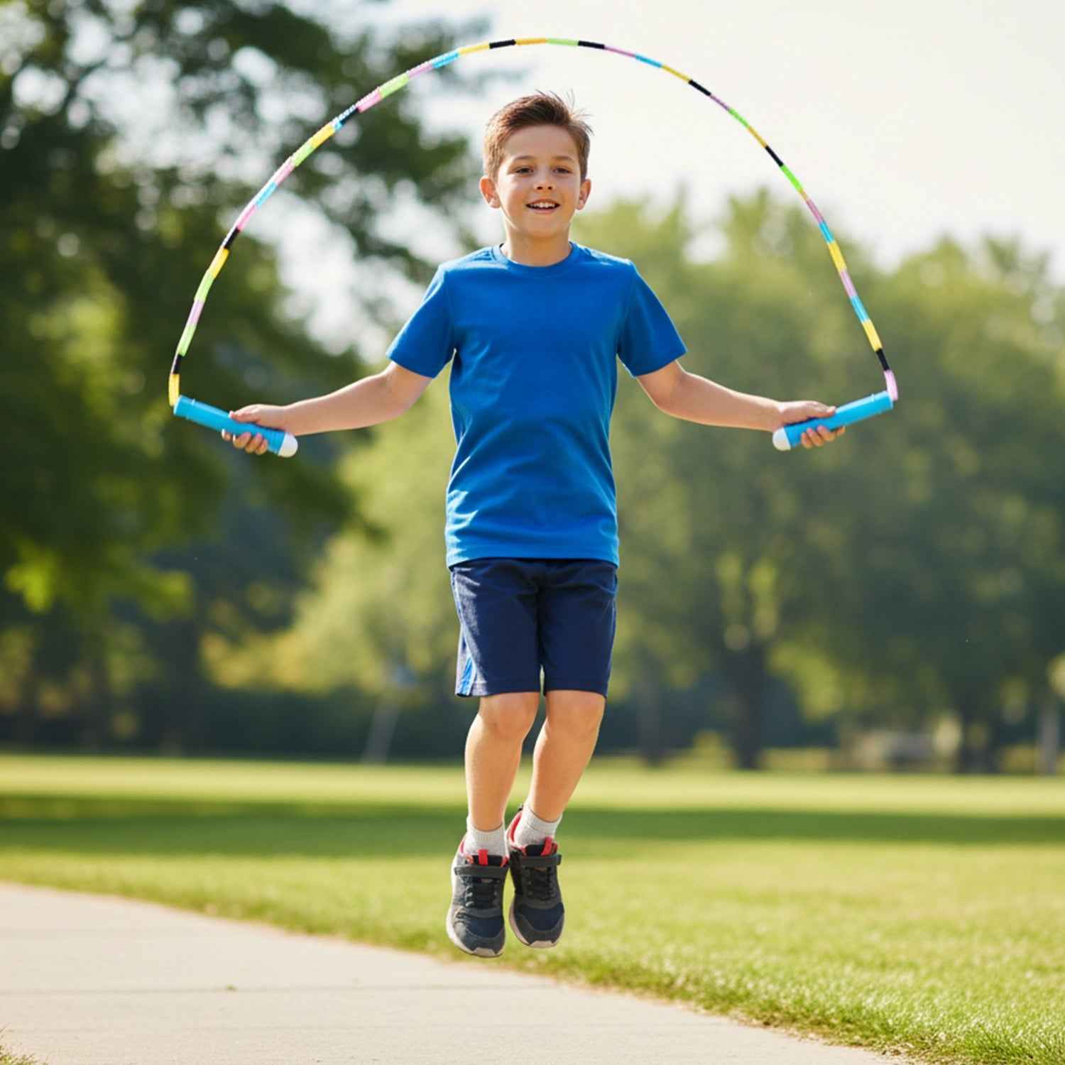 Beaded Skipping Rope – Colorful Kids Jump Rope with Grip Handles