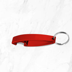 Keyring attached to metal bottle opener for easy carrying