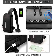 Anti-Theft Crossbody Sling Bag – Secure USB Charging Port